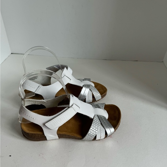 OTBT Jeanette Womens Leather Sandals Size 6 White Silver Lite Platform Wedge - Picture 8 of 12